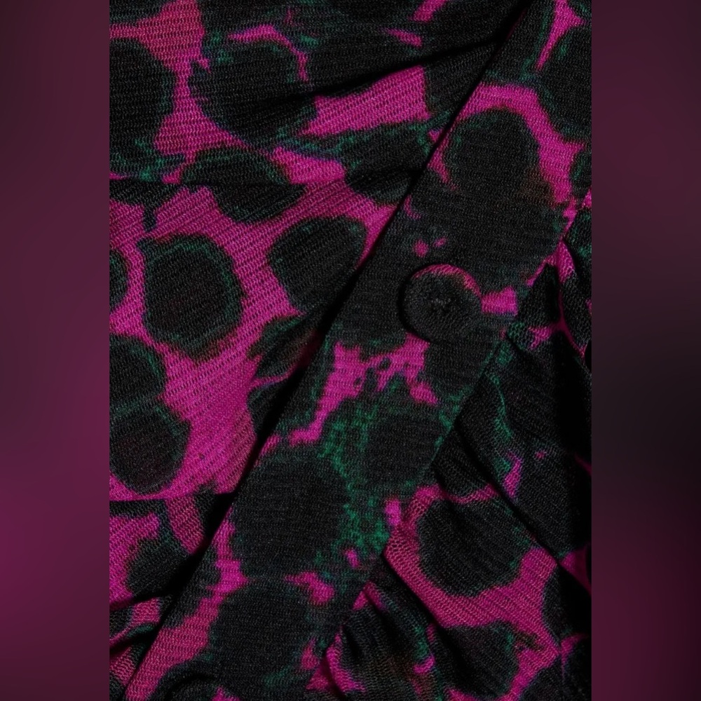 Diane Von Furstenberg Edyna Ruched Midi Dress Asymmetric Neckline ZB1 - Picture 9 of 9